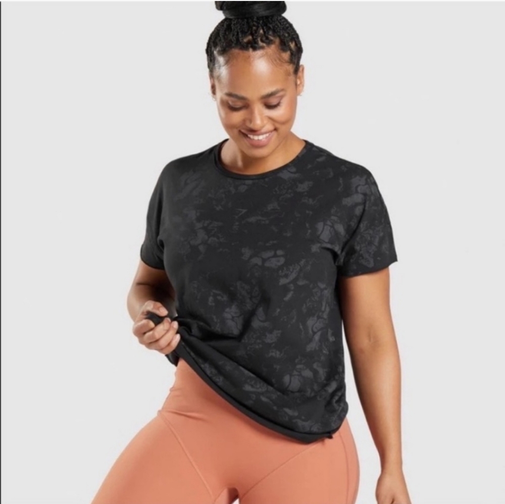 Gymshark x Kathryn Kendra Black/ Gray Logo Shirt - Size Medium